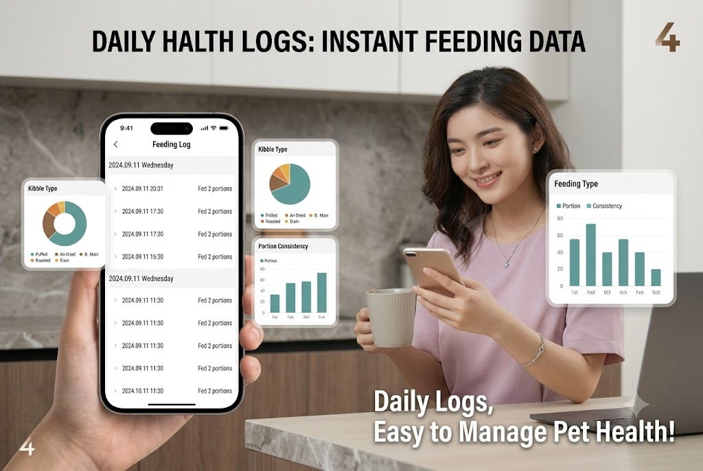 Tuya Smart 4L Automatic Pet Feeder - Wi-Fi App Control Cat Food Dispenser with Anti-Clog Design & Dual Power